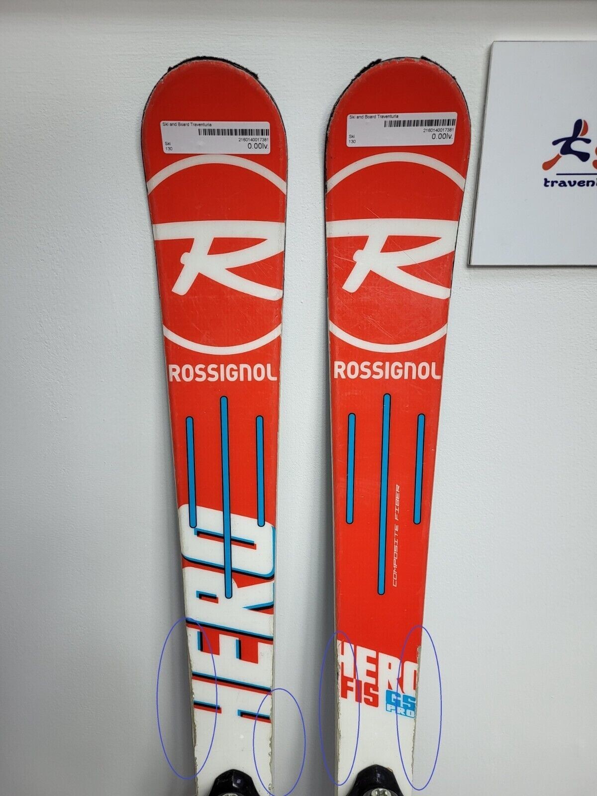 Rossignol Hero FIS Pro 130 cm Ski + Fixations Look 7 Plaisir hivernal