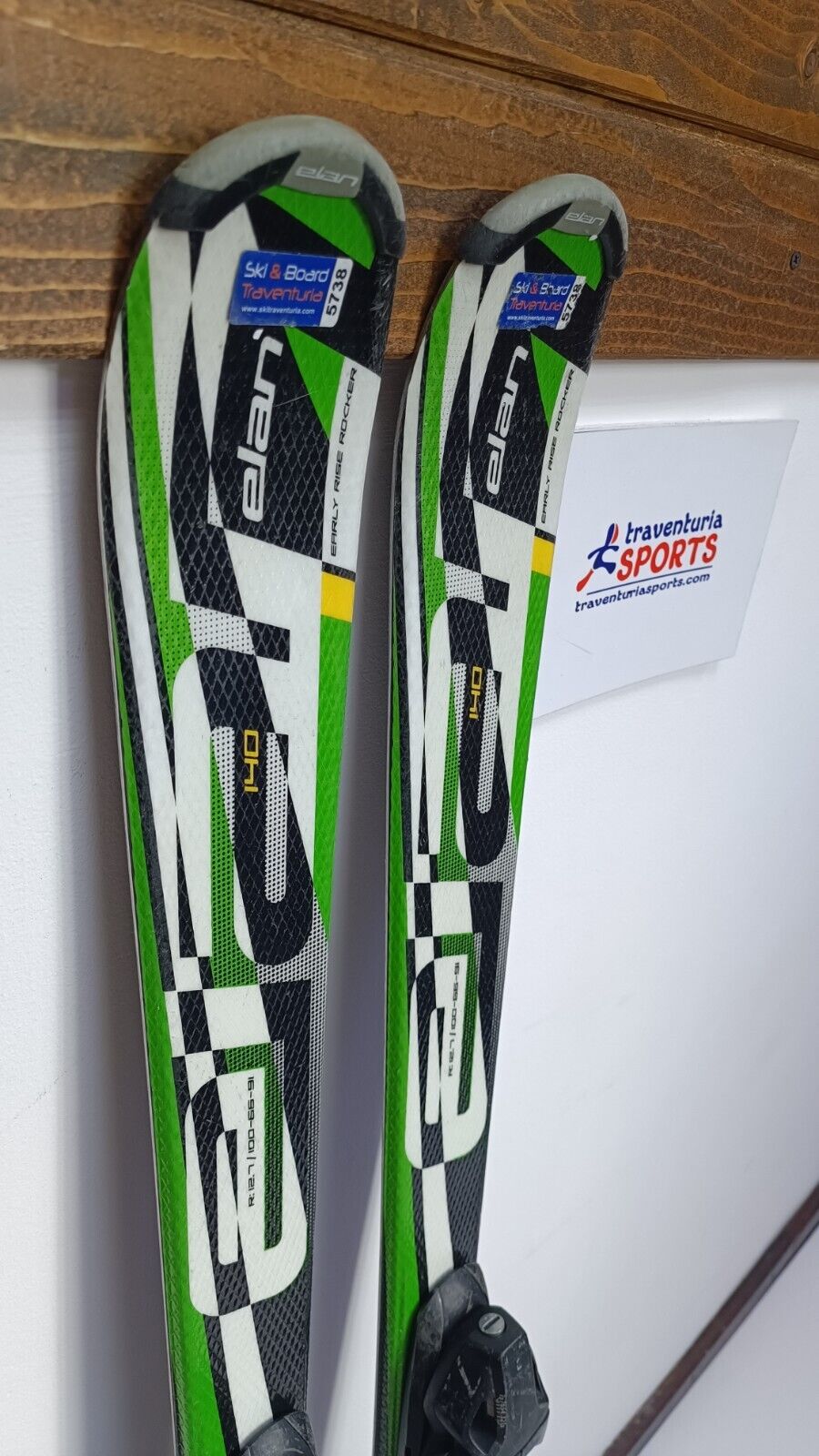 Elan Exar Pro 140 cm Ski + Fixations Elan 7.5 Sport Neige Hiver Plaisir