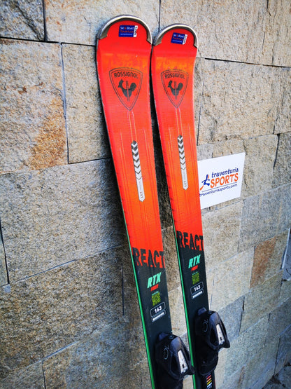 Rossignol REACT RTX Fiber 163cm  Ski + Tyrolia 10 Bindings Winter Sport Fun