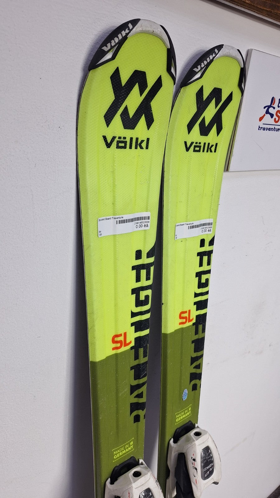 Ski Völkl Racetiger 11 SL 130 cm + fixations Marker 7 - sport d'hiver neige et loisirs