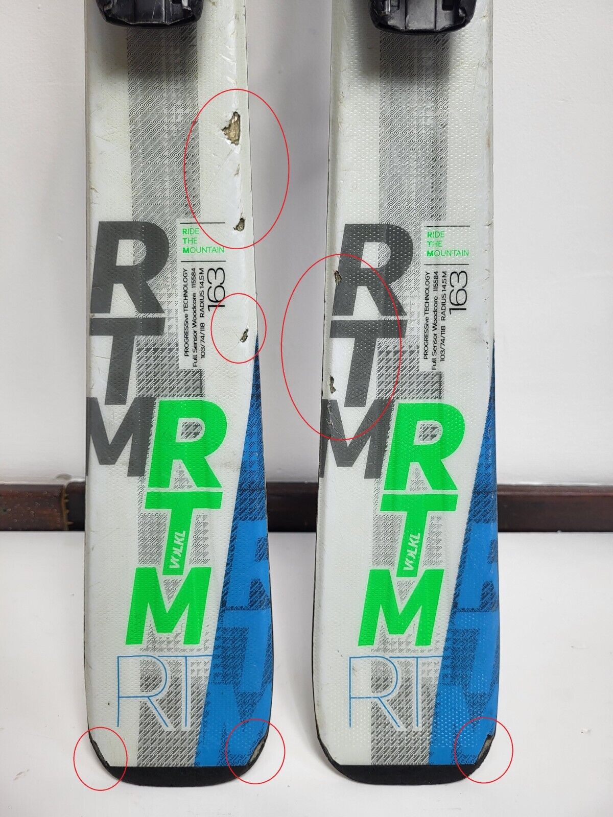 Volkl RTM 163 cm Ski + Elan ESP 10 Bindings Fun Snow Winter Sport Piste
