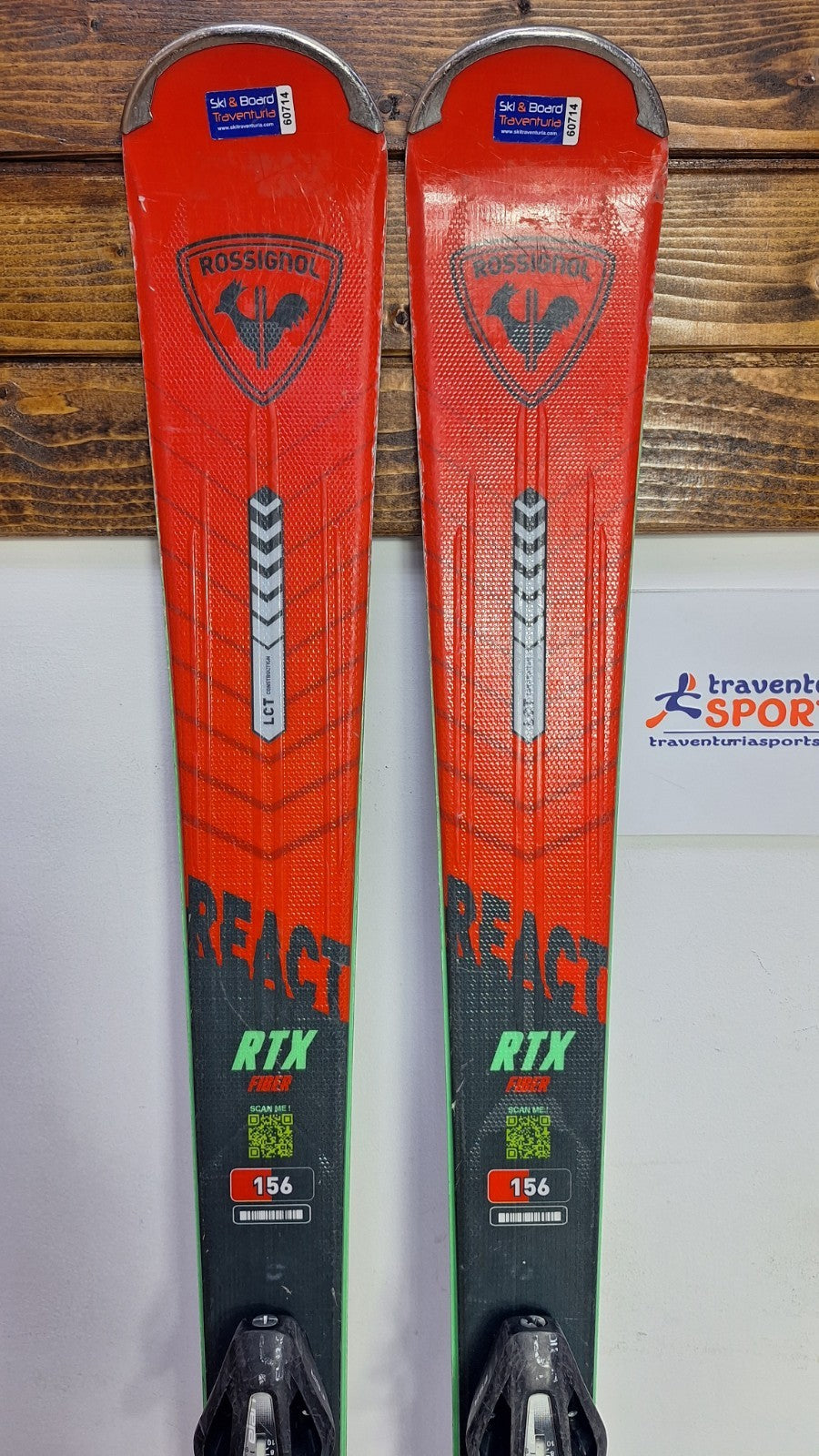 Rossignol REACT RTX Fiber 156cm  Ski + Elan 10 Bindings Winter Sport Fun