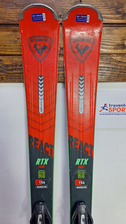 Rossignol REACT RTX Fiber 156cm  Ski + Elan 10 Bindings Winter Sport Fun