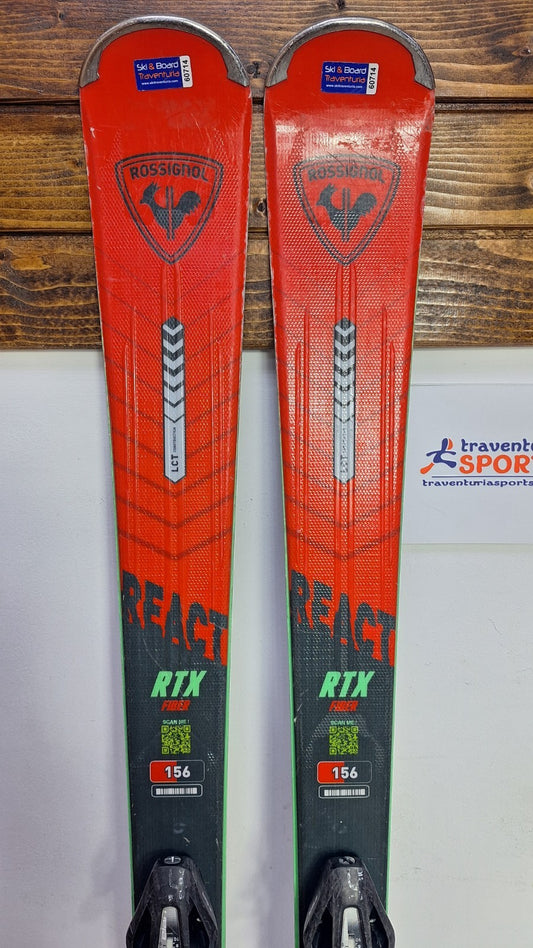 Rossignol REACT RTX Fiber 156cm  Ski + Elan 10 Bindings Winter Sport Fun