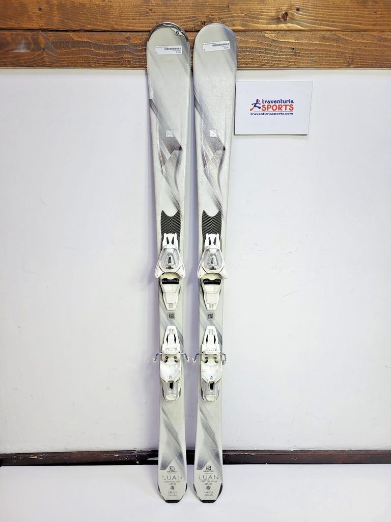 Sci Salomon Luan 144cm + attacchi Salomon Lithium 10 Sport invernali Divertimento sulla neve