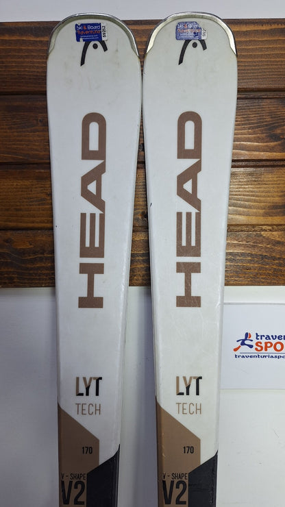 HEAD V-Shape V2 LYT Tech  170cm  Ski + Tyrolia 11 Bindings Winter Sport Fun Snow