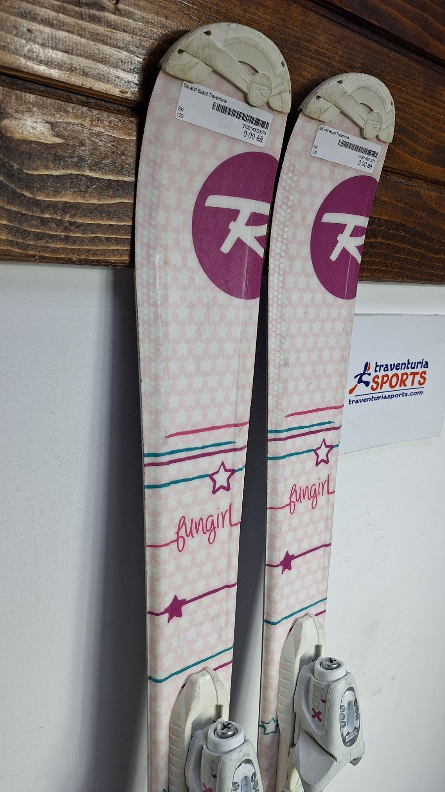 Rossignol Fun Girl 120cm Skis + Look 4.5 Bindings Winter Fun Snow