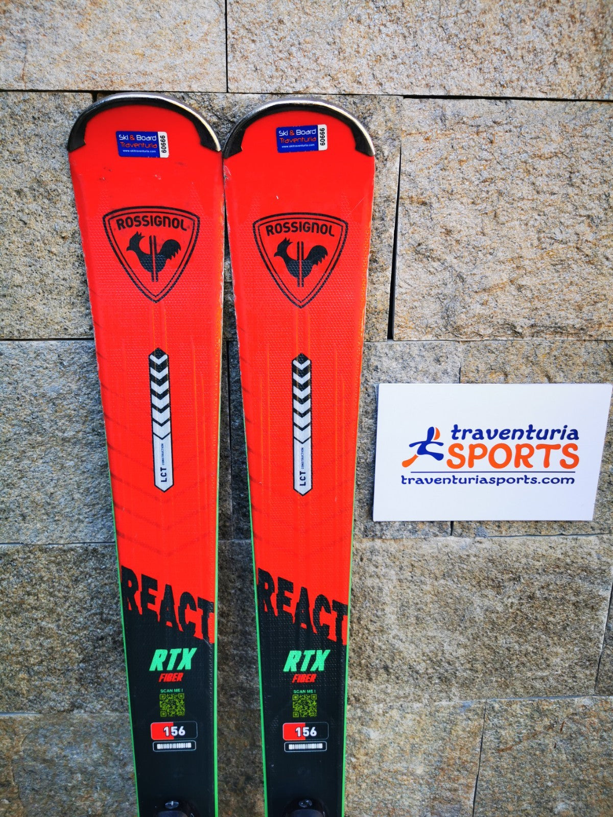 Rossignol REACT RTX Fiber 156cm  Ski + Elan 10 Bindings Winter Sport Fun