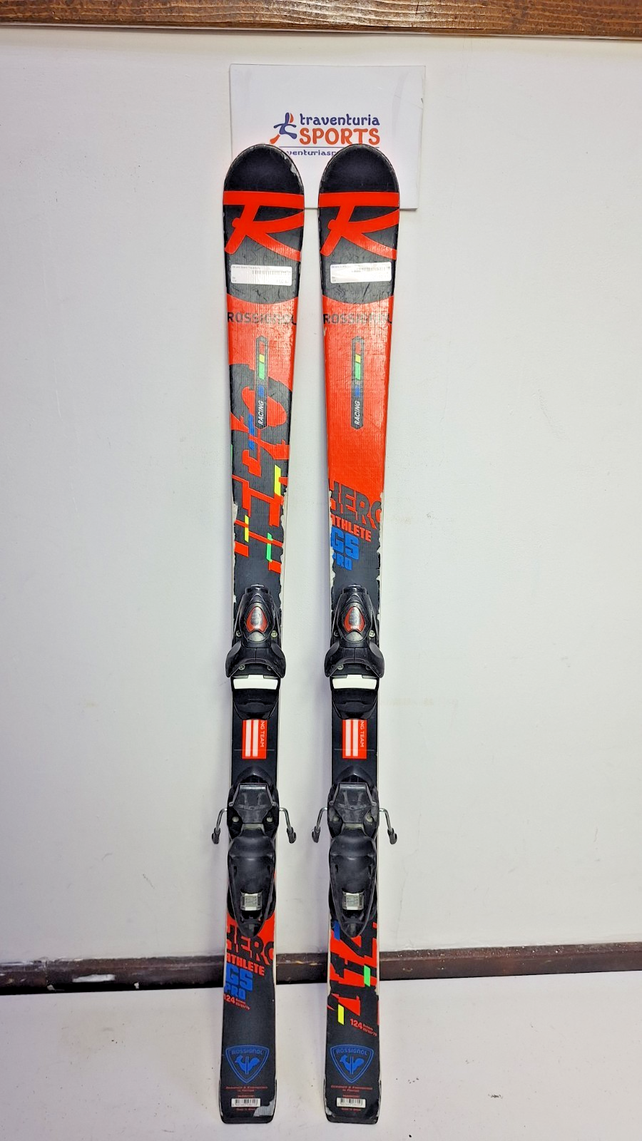 Rossignol Hero Athlete GS Pro 124 cm Ski + Look 7 Bindings Winter Sport Snow Fun
