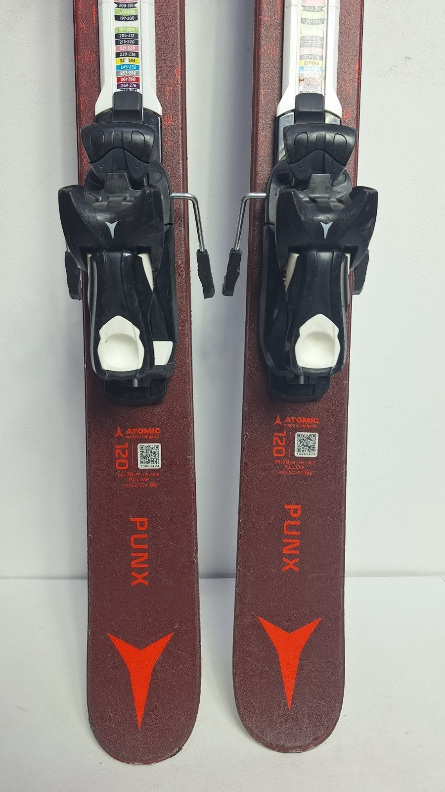 Atomic Punx Twin-Tip Ski 120 cm + Atomic 4.5 Bindungen Wintersport Schnee