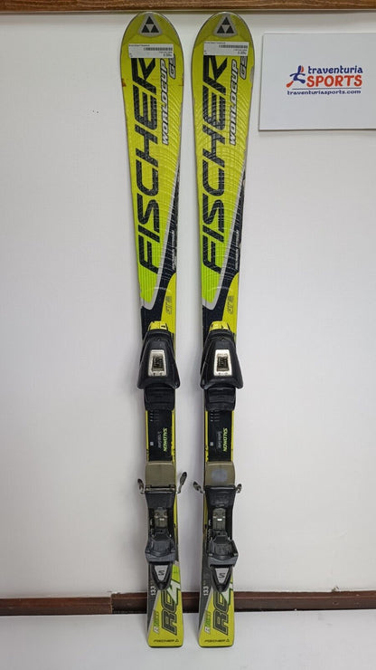 Fischer RC4 WC GS 133 cm Ski + Salomon 9.5 Bindungen Wintersport