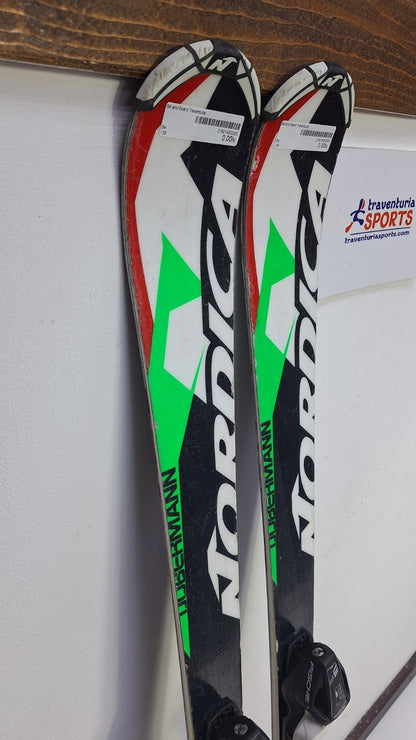 Ski Nordica Dobermann WC SL J 136 cm + fixations Fischer RS9 Sport d’hiver Plaisir