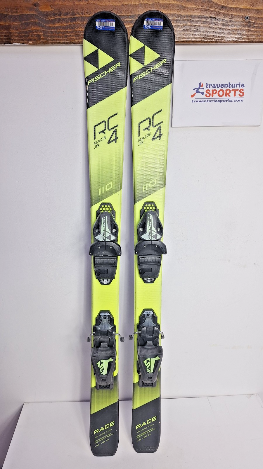 Fischer RC4 Race 110 cm Ski + Fischer FJ 4.5 Bindings Fun Snow Winter Sport