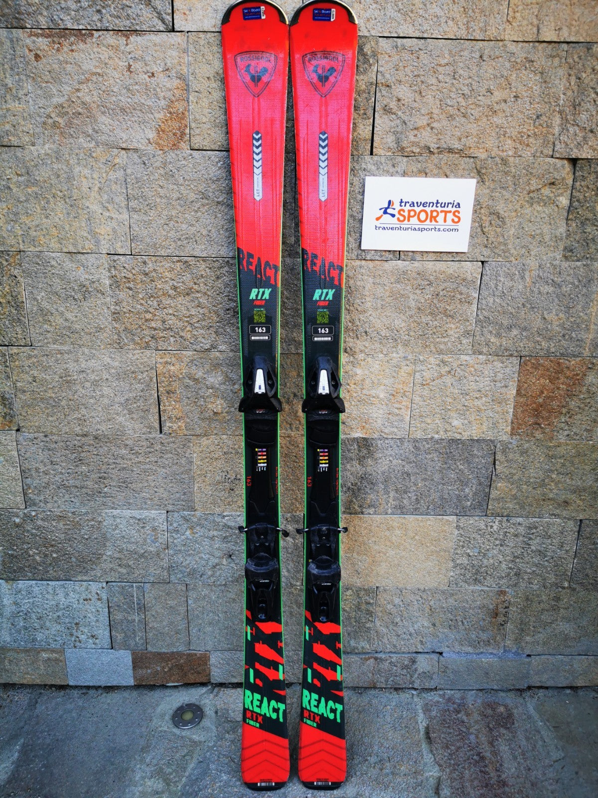 Rossignol REACT RTX Fiber 163cm  Ski + Tyrolia 10 Bindings Winter Sport Fun