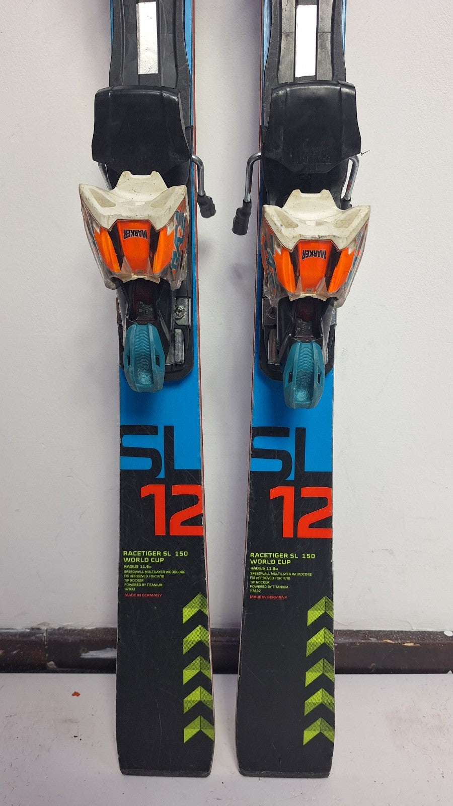 Volkl Racetiger WC SL 150cm Ski + Marker 12 Bindings Fun Snow Winter Sport Piste
