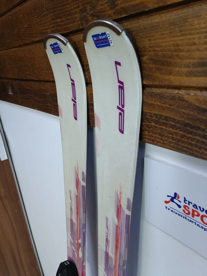 Elan White Perla 152cm Ski + Tyrolia ESR10 Bindings Winter Sport Fun