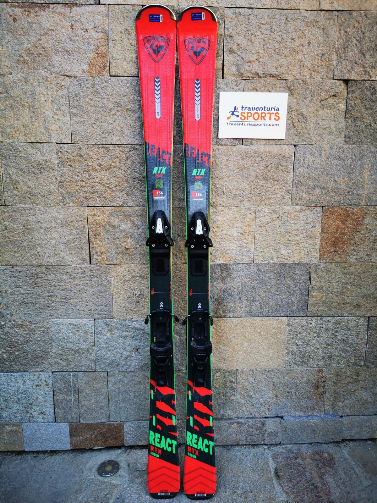 Rossignol REACT RTX Fiber 156cm  Ski + Elan 10 Bindings Winter Sport Fun
