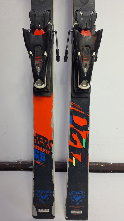 Rossignol Hero Athlete GS 170 cm Ski + Look 12 Bindungen Winterspaß Schnee