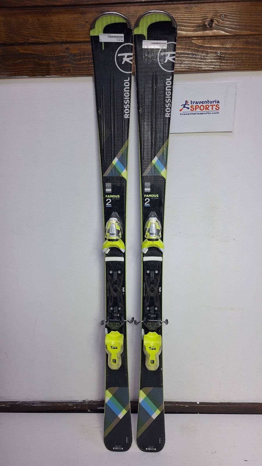 Rossignol Famous 2 149cm Skis + Look 10 Bindings Winter Fun Snow