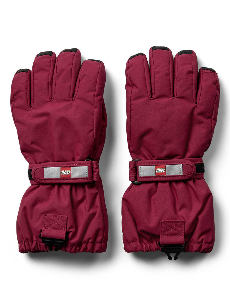 Ski gloves LWATLIN 700 - Dark Red 146/152