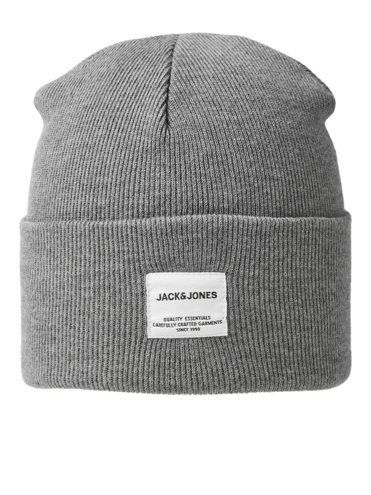 JACLONG KNIT BEANIE NOOS - Grey Melange