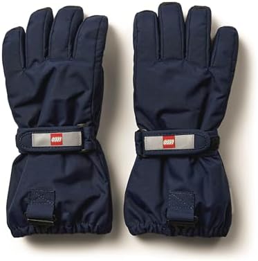LEGO kid's ski gloves navy blue 146/152