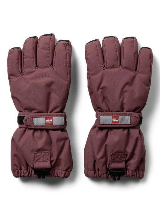 LEGO kid's ski gloves Bordeaux 158/164