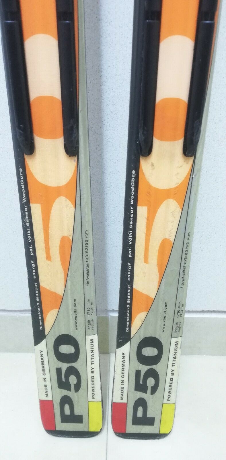 Völkl P50 Race Carver 173 cm Ski CBS Hiver Sport Aventure Extérieur Aucun réglage