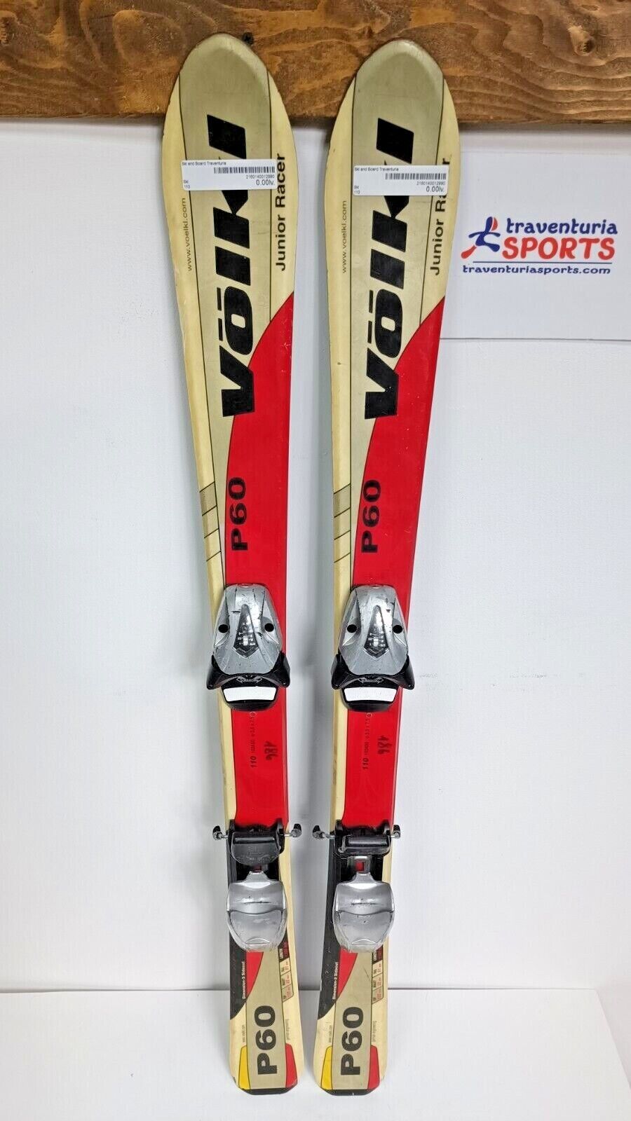 Völkl P60 JR Racer 100 cm Ski + Tyrolia SL 4.5 Bindings Winter Adventure