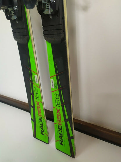 Elan Race GSX 166 cm Skis + New Tyrolia SX10 Bindings Winter Fun Snow BSL