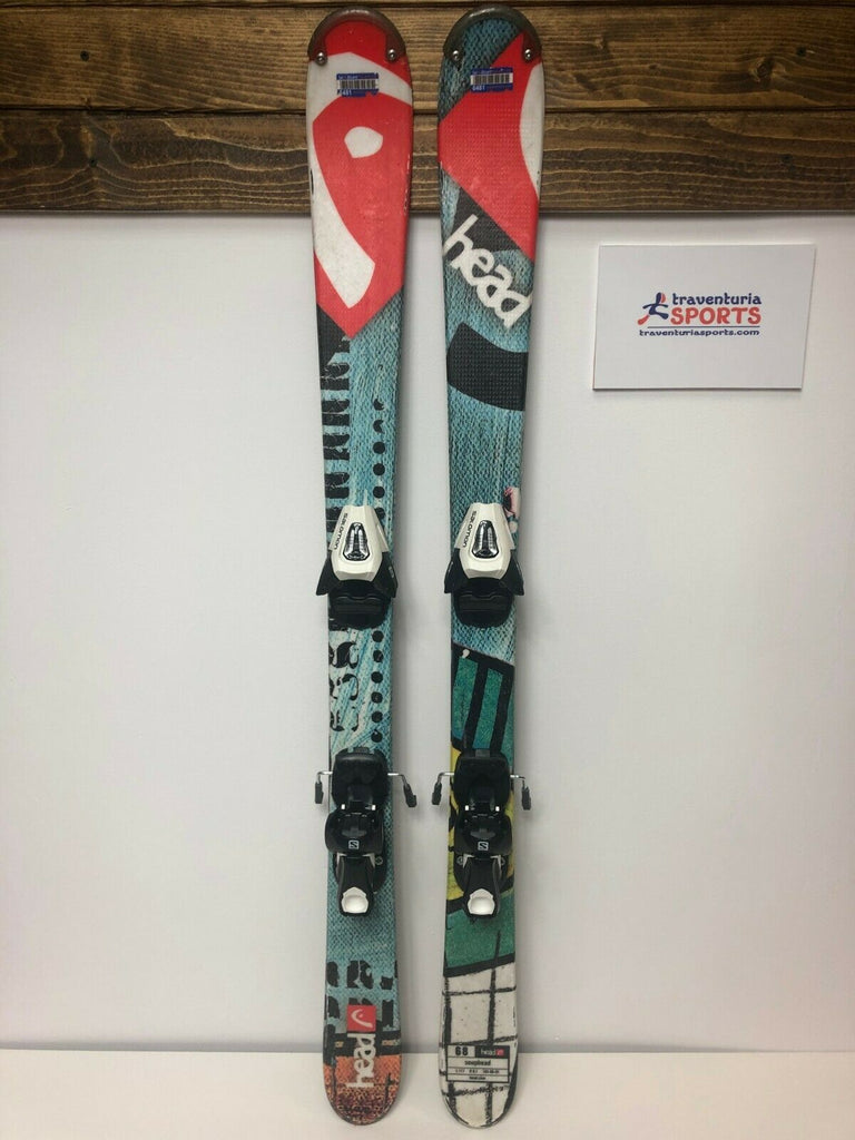HEAD Souphead 117 cm Ski + BRAND NEW Salomon 4.5 Bindings Sport Snow Winter Fun