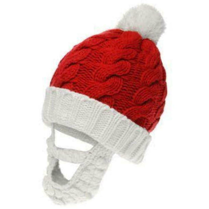 Weihnachtsstern-Bart, gestrickte warme Wintermütze