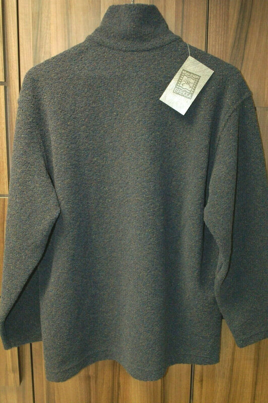 BREKKA Vintage Warme Woll-Winter-Snowboardjacke mit halbem Reißverschluss, Größen S, NEU
