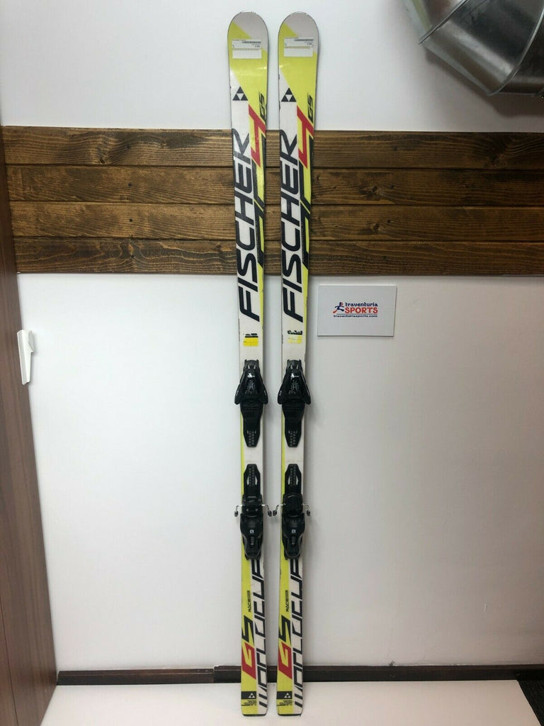fischer vs salomon skis Fischer RC4 GS World Cup 195 cm + BRAND NEW Salomon 10 Bindings Winter – Traventuria Sports