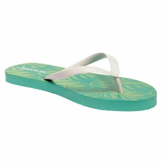Regatta Lady Bali Cushioned Green Flipflops Outdoor Flexible Comfortable Light