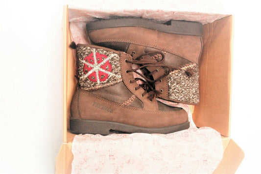 Tecnica Kids After Ski Warme Vintage Seltene Einzigartige Leder Winterstiefel BRANDNEU