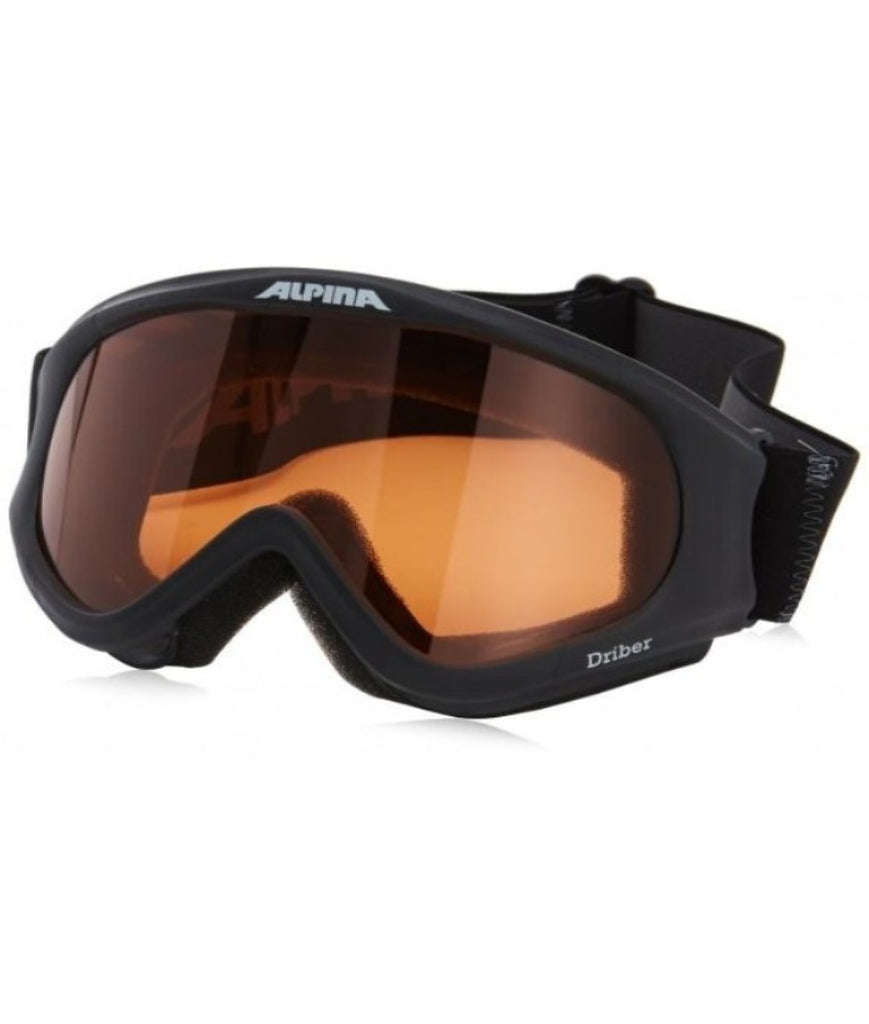 Alpina Driber Goggles are , sporty and helmet-compatible. Singleflex lens technology.Antifog system.Black frames. Adaptable side strap