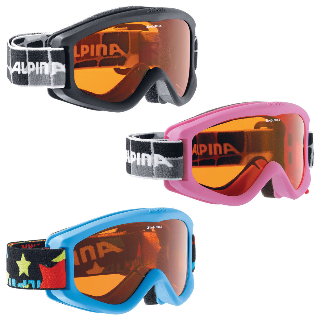 Alpina Carvy 2.0 Kids Ski Goggles Black Pink Blue