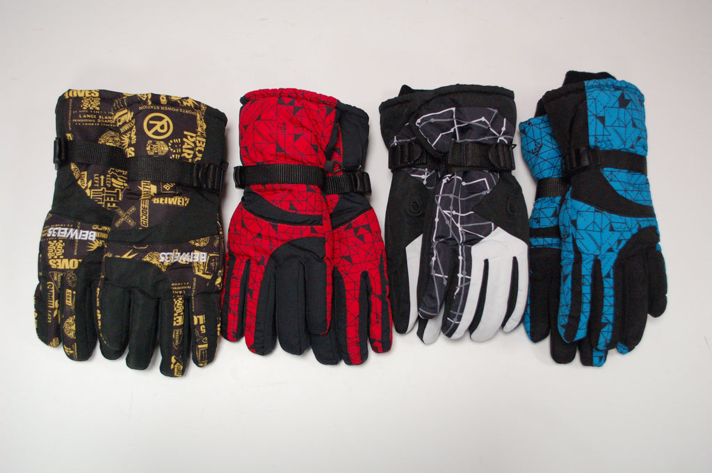 Beiwei ski gloves yellow red white and blue 