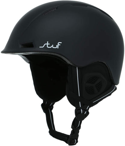 Stuf Ski Snowboard Helmet Adjustable Warm Soft Black with logo