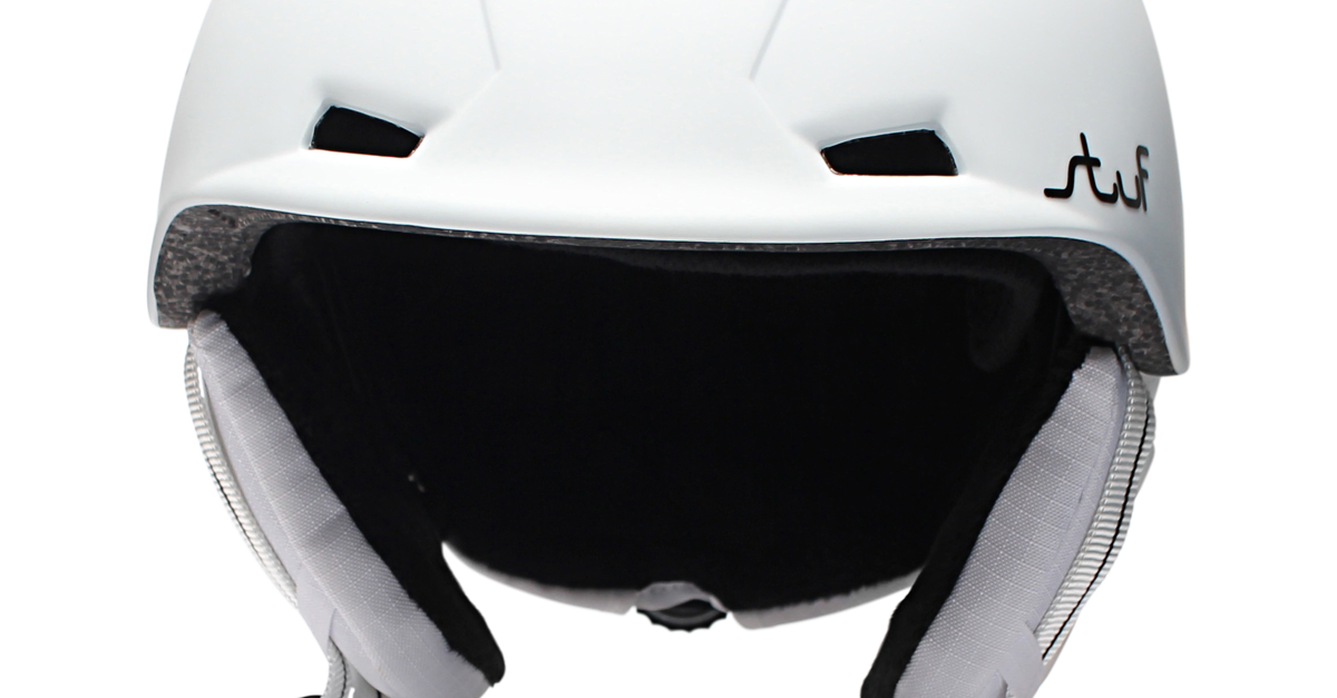 Stuf Ski Snowboard Helmet Adjustable Warm Soft White Front 